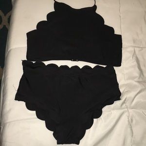 Black high rise bikini